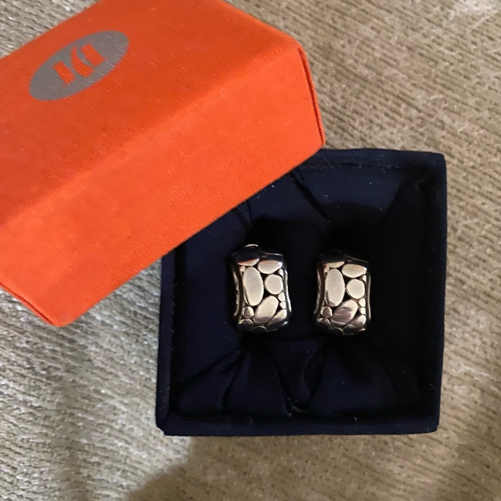 John Hardy KALI post and clip back sterling silver earrings